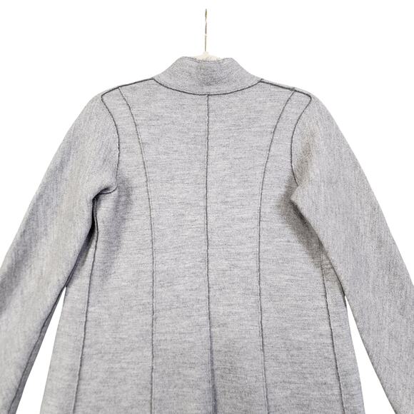 Eileen Fisher Womens Merino Wool Open Front Cardigan Size Small Gray Thick Warm - Picture 8 of 11